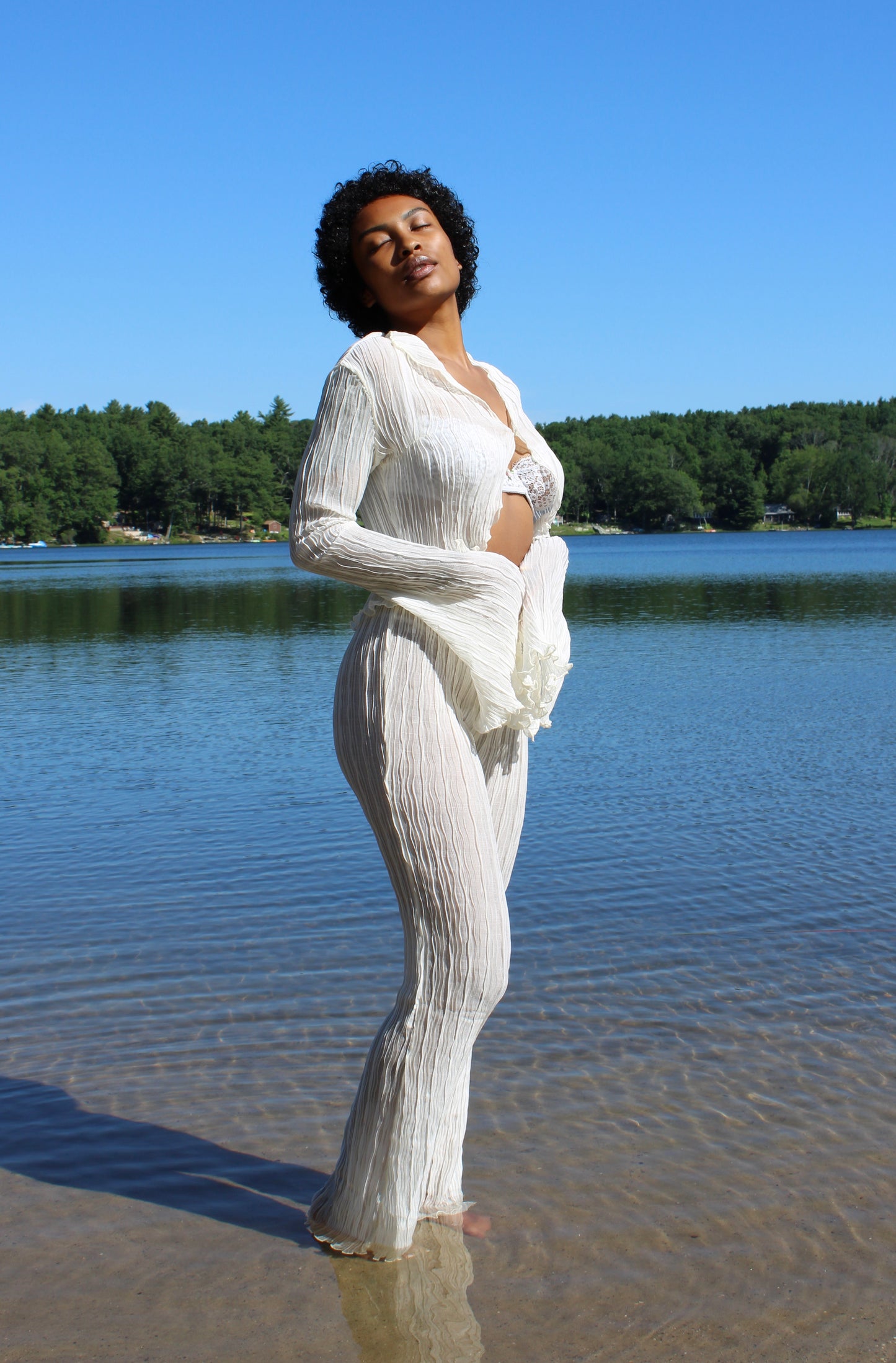 Pleated Cardigan