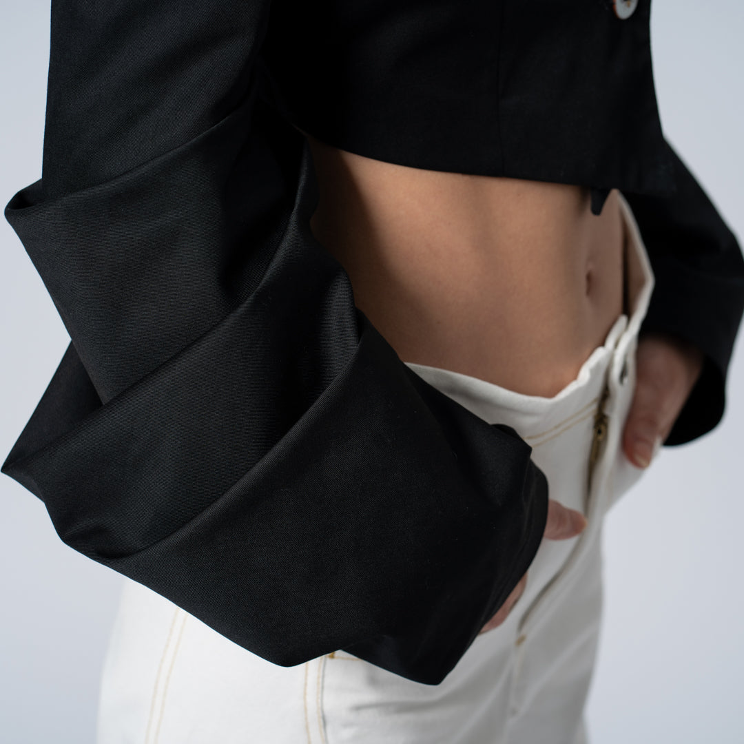 Pleated Cropped Blazer - Négligé