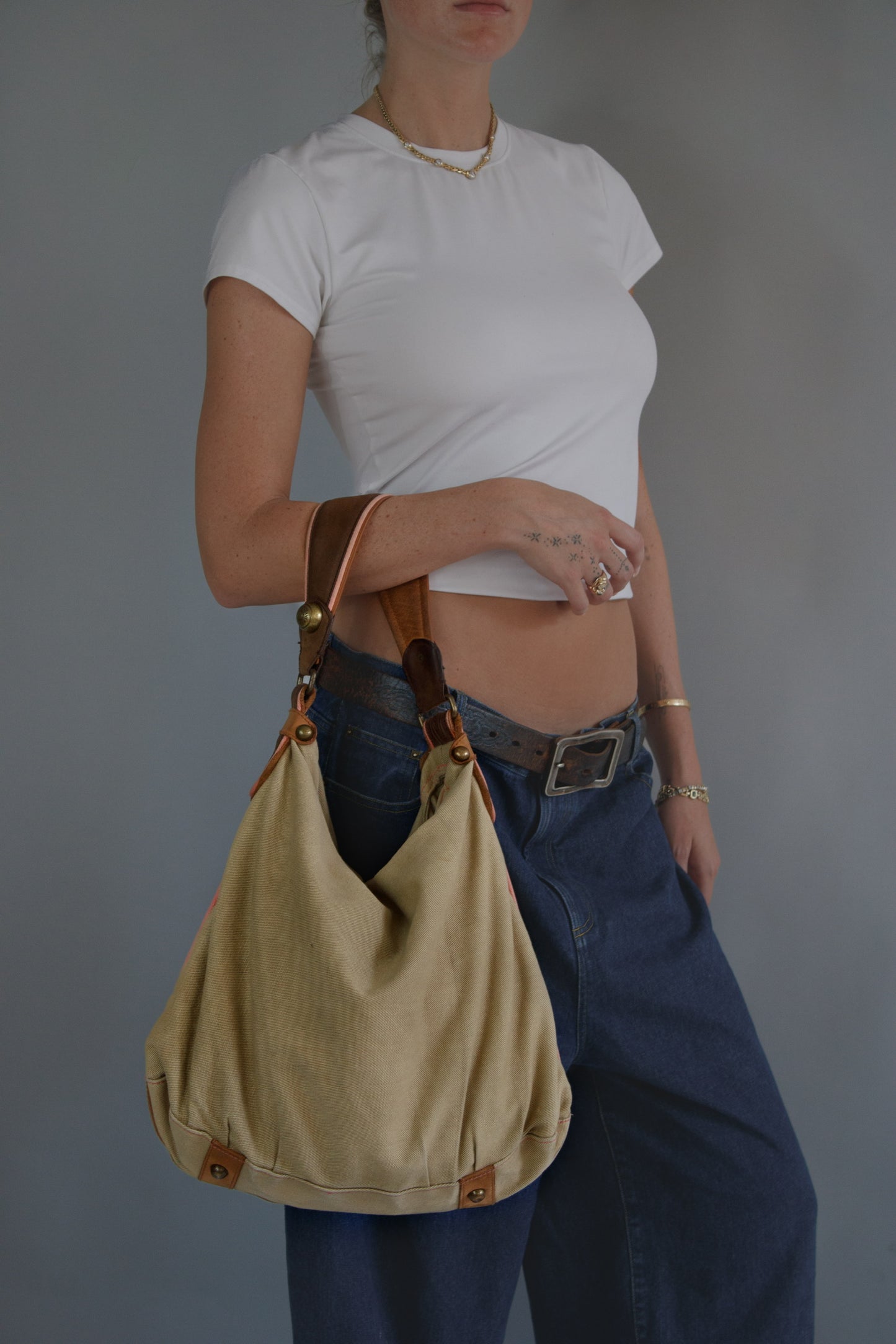 vintage canvas and leather Gap purse